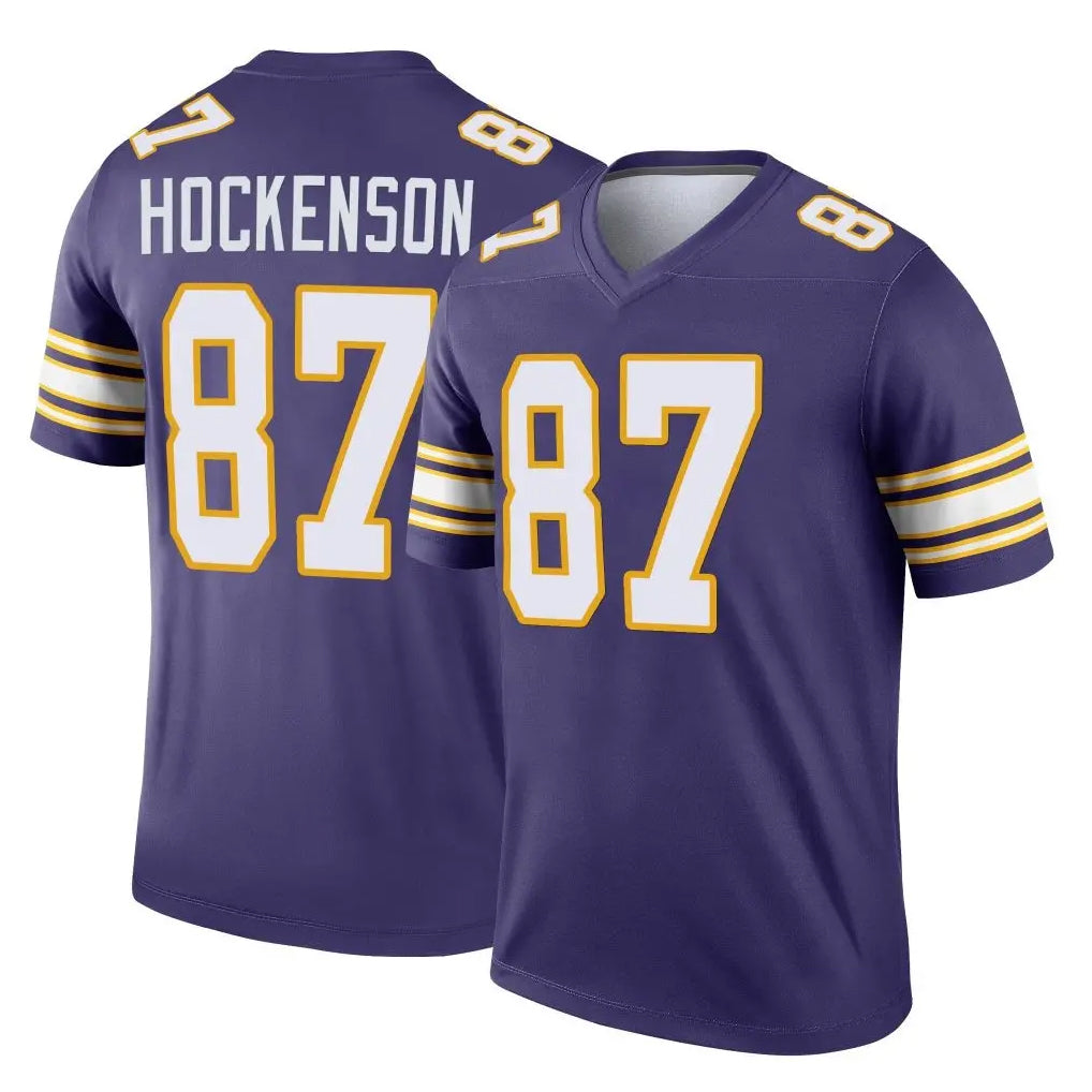 Cooneas MN.Vikings #87 T.J. Hockenson Player Purple Limited Classic Home Game Stitched Jerseys