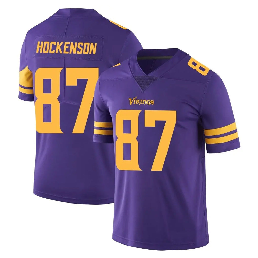 Cooneas MN.Vikings #87 T.J. Hockenson Player Purple Limited Color Rush Home Game Stitched Jerseys