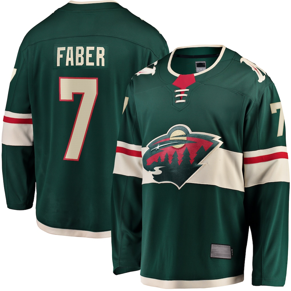 Cooneas M.Wild #7 Brock Faber Green Home Breakaway Player Jerseys