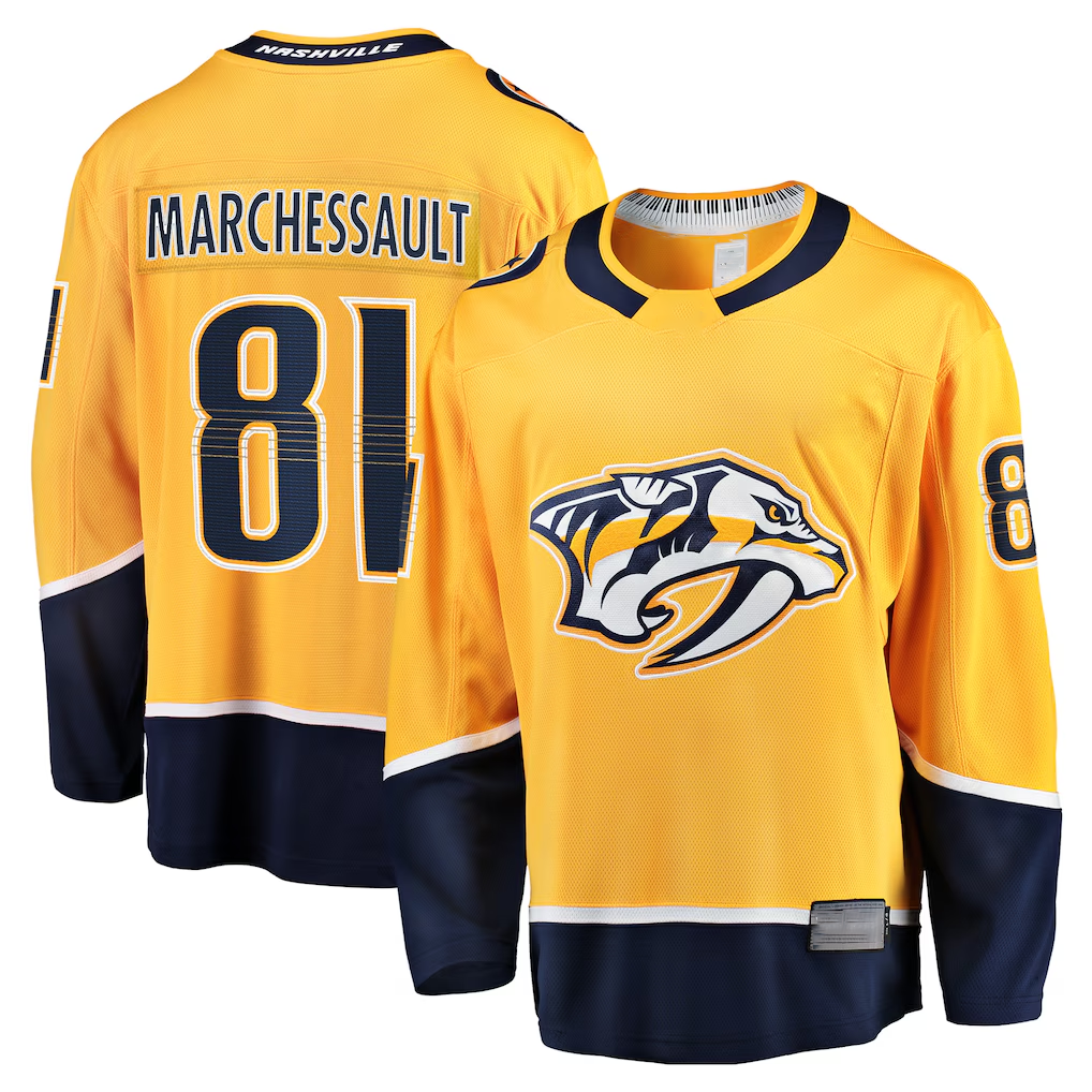 Cooneas N.Predators #81 Jonathan Marchessault Gold Home Premier Breakaway Player Jerseys