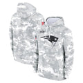 Cooneas NE.Patriots Arctic Camo Salute to Service Pullover Hoodies Limited Game Blank Player Stitched Jerseys