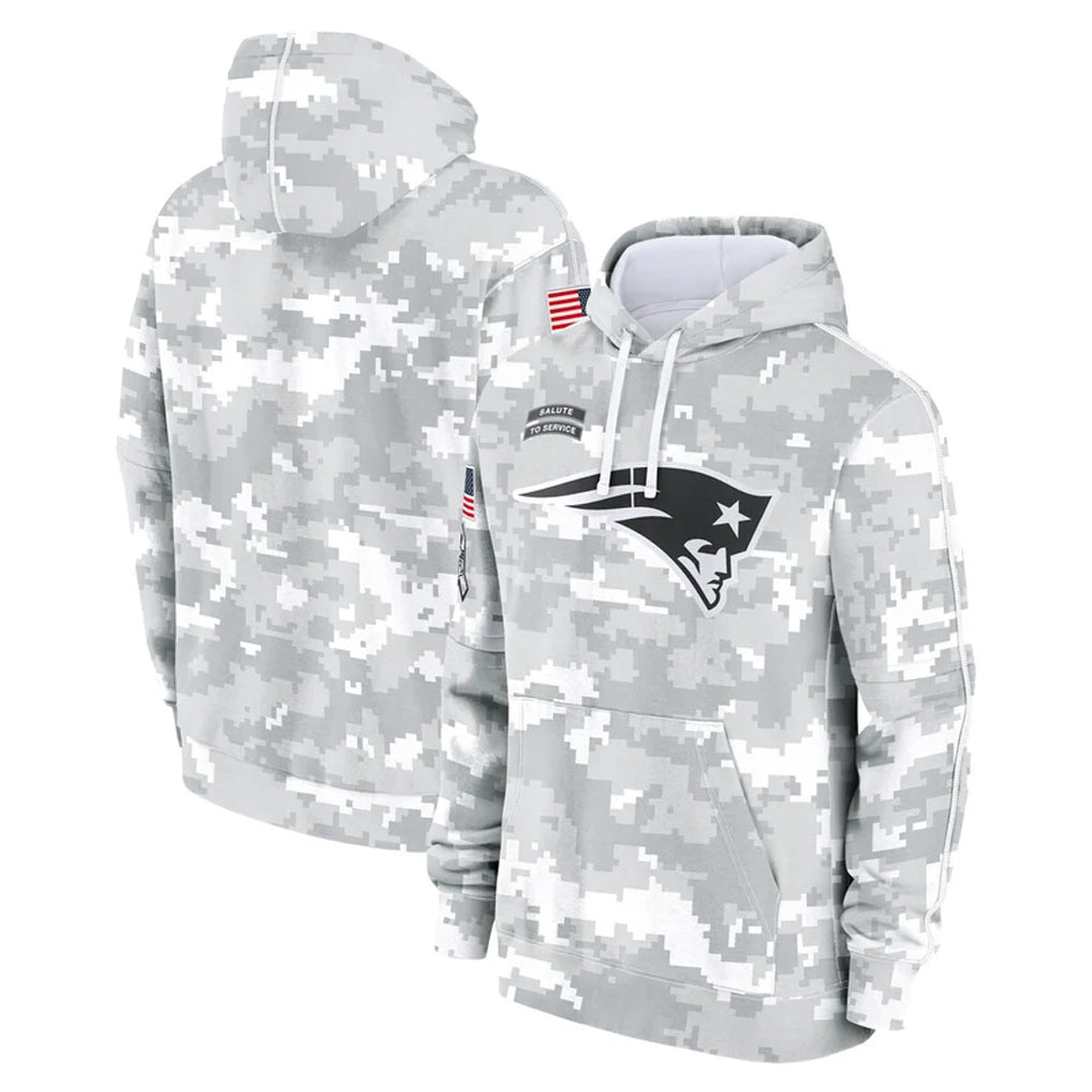 Cooneas NE.Patriots Arctic Camo Salute to Service Pullover Hoodies Limited Game Blank Player Stitched Jerseys