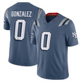 Cooneas NE.Patriots #0 Christian Gonzalez Player Storm Blue Rivalries Collection Limited Stitched Jerseys