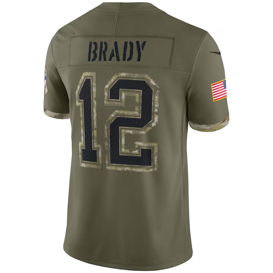 Cooneas NE.Patriots #12 Tom Brady Player Olive Salute To Service Limited Stitched Jerseys