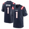Cooneas NE.Patriots #1 A.J. Brown Player Navy Home Game Stitched Jerseys