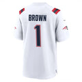 Cooneas NE.Patriots #1 A.J. Brown Player White Home Game Stitched Jerseys