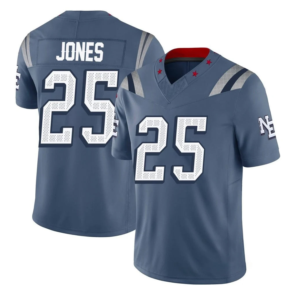 Cooneas NE.Patriots #25 Marcus Jones Player Blue Limited Rivalries Collection Home Game Stitched Jerseys