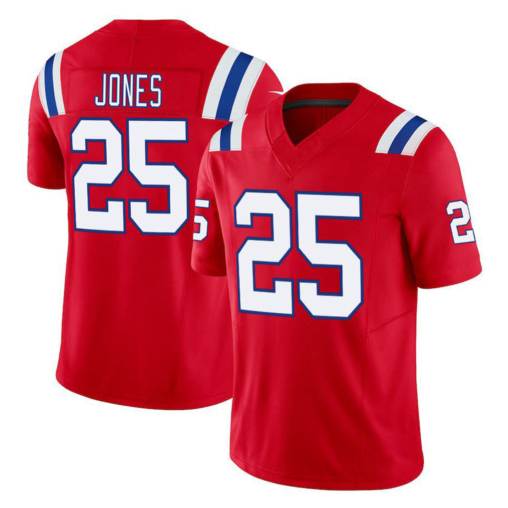 Cooneas NE.Patriots #25 Marcus Jones Player Red Limited Vapor F.U.S.E. Home Game Stitched Jerseys