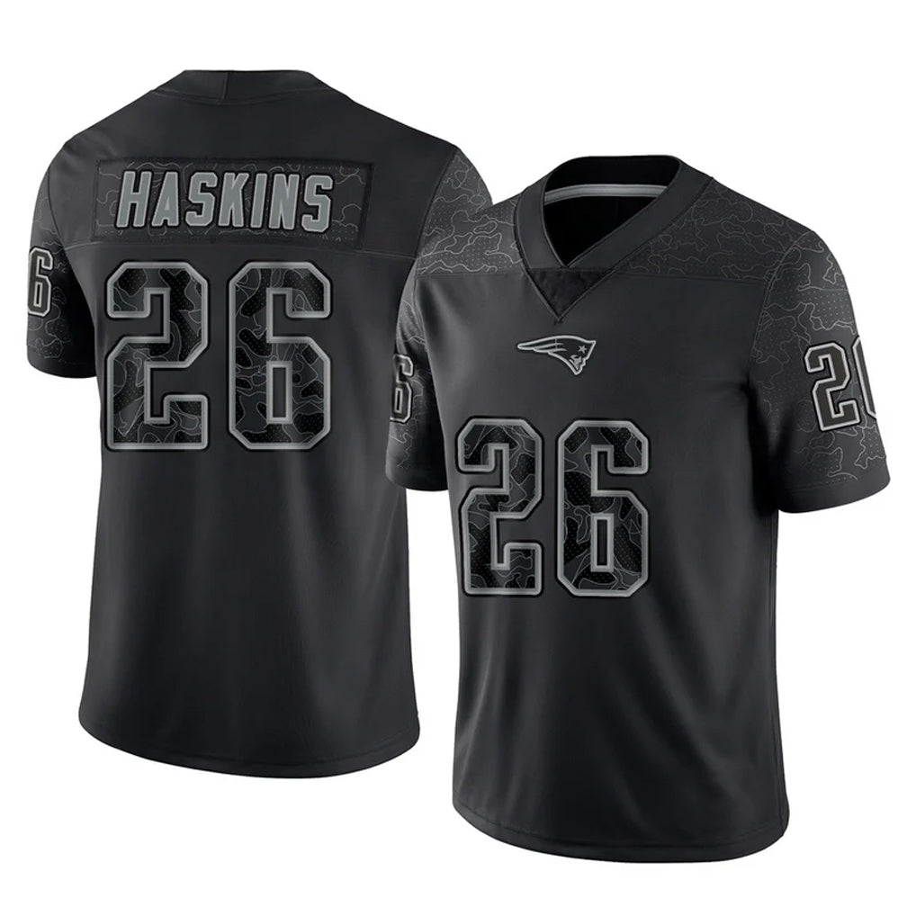 Cooneas NE.Patriots #26 Hassan Haskins Player Black Reflective LImited Home Game Stitched Jerseys