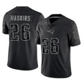 Cooneas NE.Patriots #26 Hassan Haskins Player Black Reflective LImited Home Game Stitched Jerseys