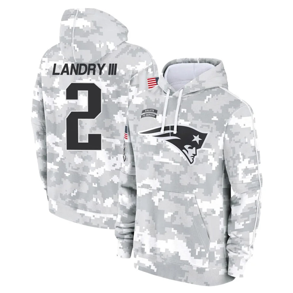 Cooneas NE.Patriots #2 Harold Landry III Player Arctic Camo Salute to Service Pullover Hoodies Limited Game Stitched Jerseys