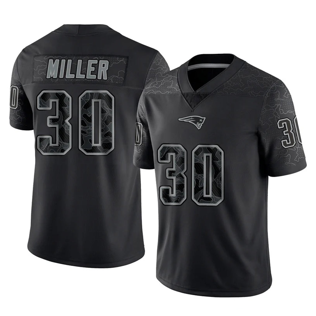 Cooneas NE.Patriots #30 Jam Miller Player Black Reflective LImited Home Game Stitched Jerseys
