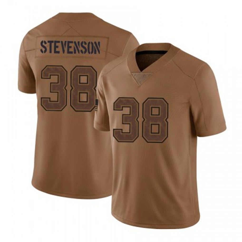 Cooneas NE.Patriots #38 Rhamondre Stevenson Player Brown Salute To Service Limited Stitched Jerseys
