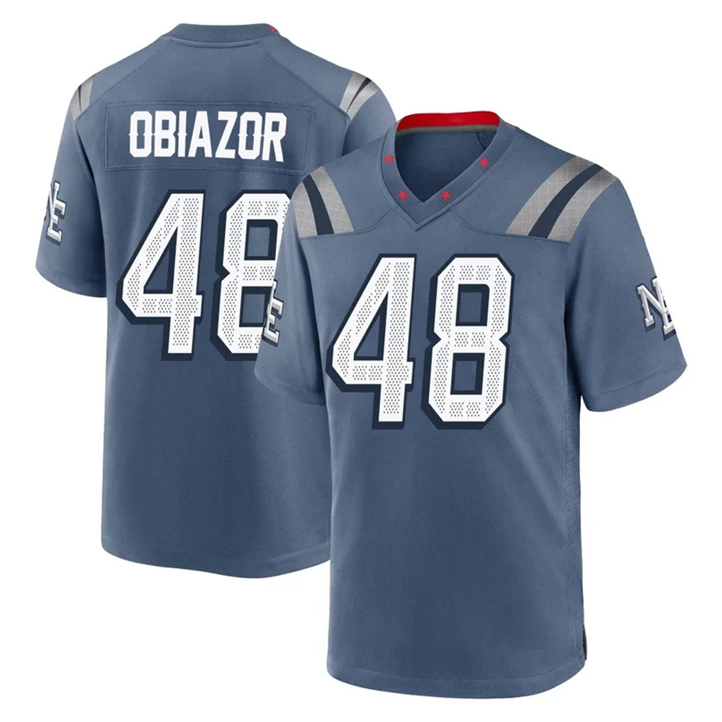 Cooneas NE.Patriots #48 Namdi Obiazor Player Blue Rivalries Collection Home Game Stitched Jerseys