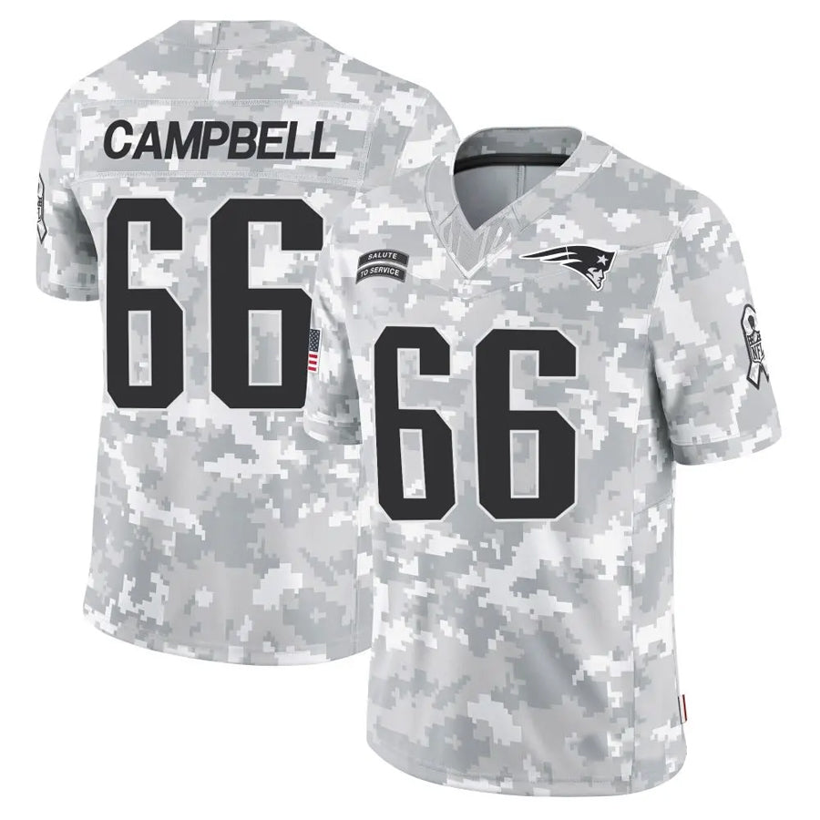 Cooneas NE.Patriots #66 Will Campbell Player Arctic Camo Salute to Service Limited Stitched Jerseys