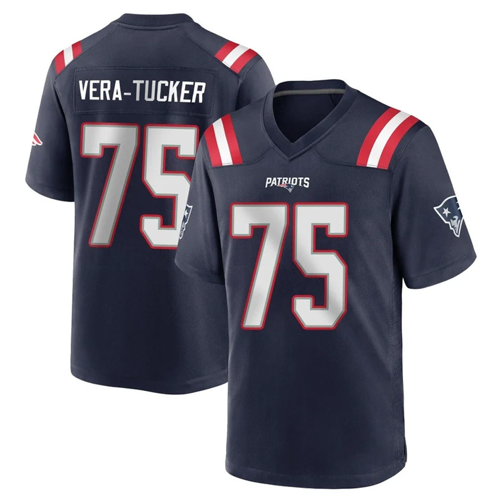 Cooneas NE.Patriots #75 Alijah Vera-Tucker Player Navy Home Game Stitched Jerseys