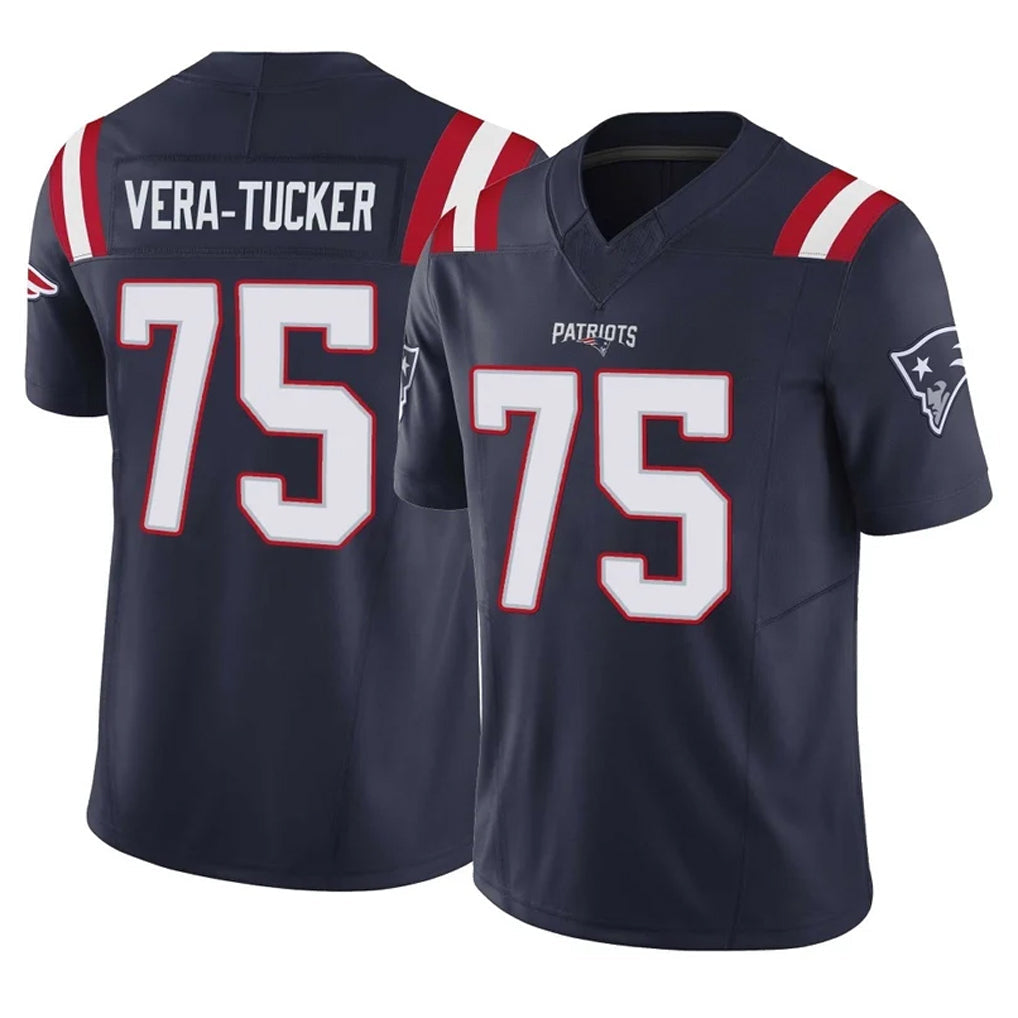 Cooneas NE.Patriots #75 Alijah Vera-Tucker Player Navy Limited Vapor F.U.S.E. Home Game Stitched Jerseys