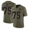 Cooneas NE.Patriots #75 Alijah Vera-Tucker Player Olive 2025 Salute To Service Limited Stitched Jerseys