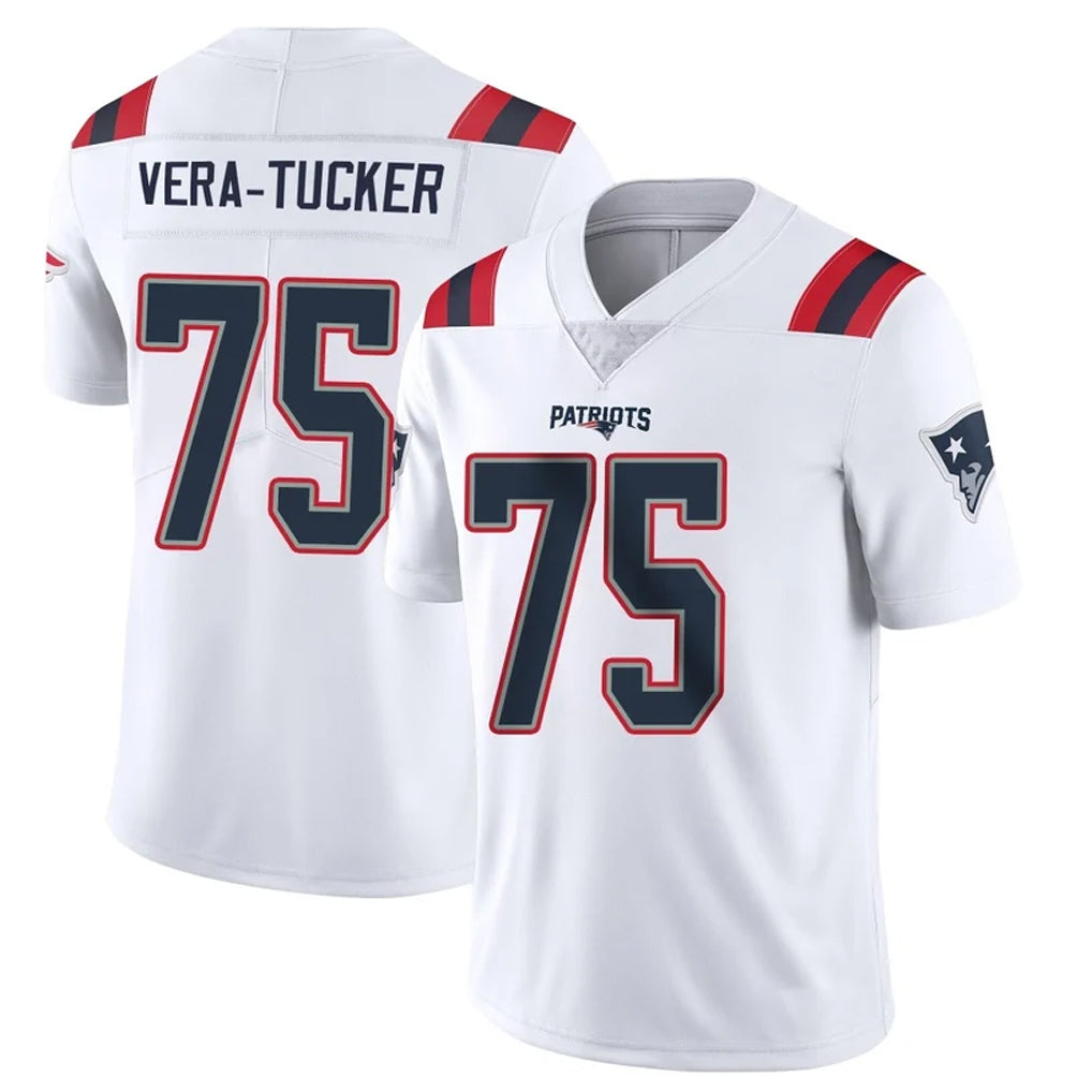Cooneas NE.Patriots #75 Alijah Vera-Tucker Player White Vapor Untouchable Home Game Stitched Jerseys
