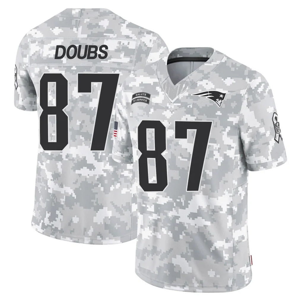 Cooneas NE.Patriots #87 Romeo Doubs Player Arctic Camo Salute To Service Limited Game Stitched Jerseys
