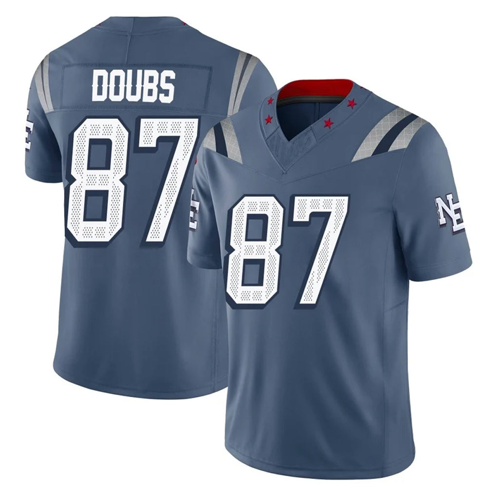 Cooneas NE.Patriots #87 Romeo Doubs Player Blue Limited Rivalries Collection Home Game Stitched Jerseys