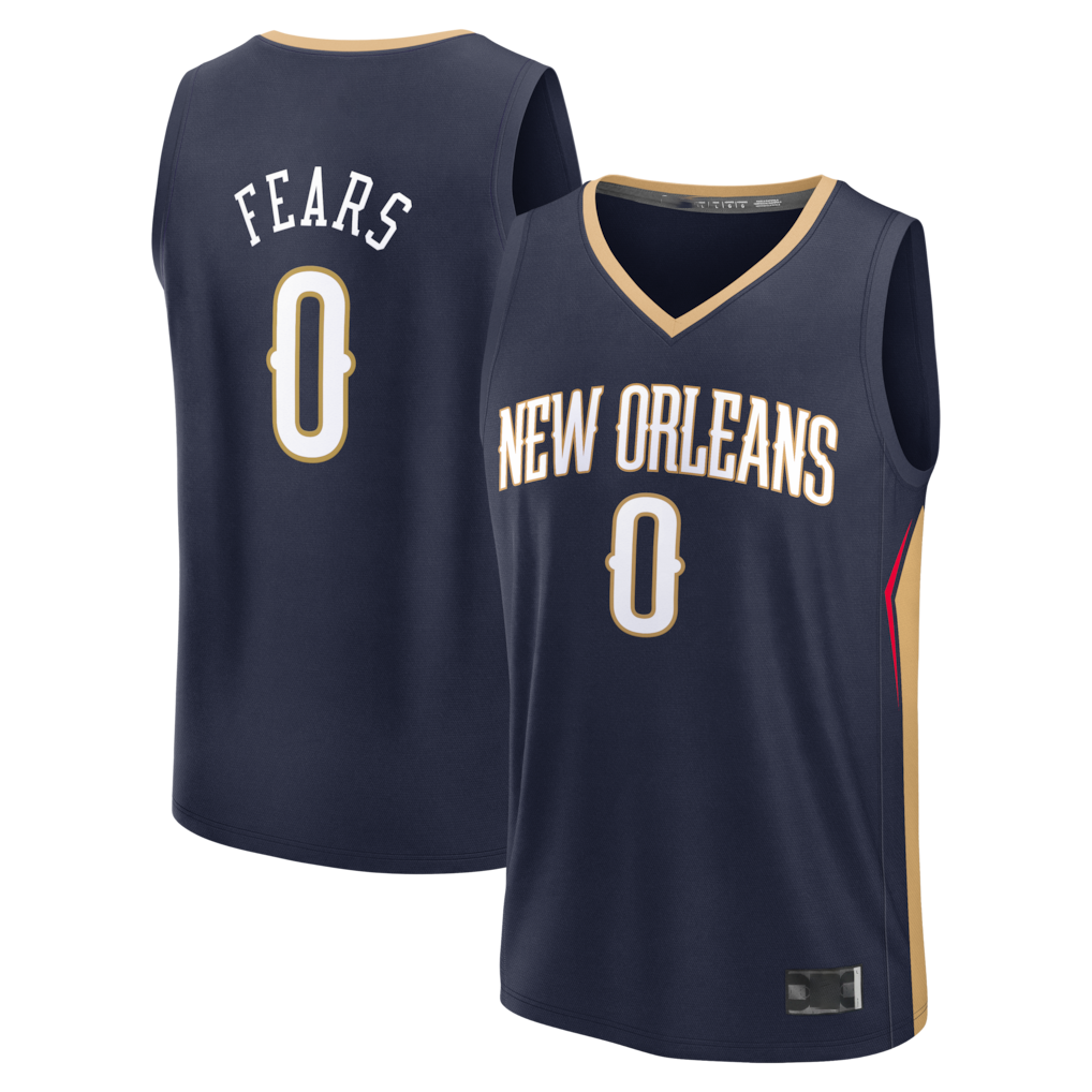 Cooneas NO.Pelicans #0 Jeremiah Fears Navy Fast Break Replica Stitched Jerseys- Icon Edition