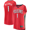 Cooneas NO.Pelicans #1 Zion Williamson Red Replica Fast Break Stitched Jerseys- Statement Edition
