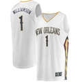 Cooneas NO.Pelicans #1 Zion Williamson White Replica Fast Break Stitched Jerseys- Association Edition
