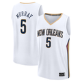 Cooneas NO.Pelicans #5 Dejounte Murray White Fast Break Replica Player Stitched Jerseys- Association Edition