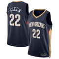 Cooneas NO.Pelicans #22 Derik Queen Navy Swingman Stitched Jerseys- Icon Edition
