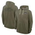 Cooneas NO.Saints Olive Salute to Service Pullover Hoodies Limited Blank Player Stitched Jerseys