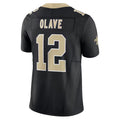 Cooneas NO.Saints #12 Chris Olave Player Black Alternate Vapor F.U.S.E. Limited Stitched Jerseys