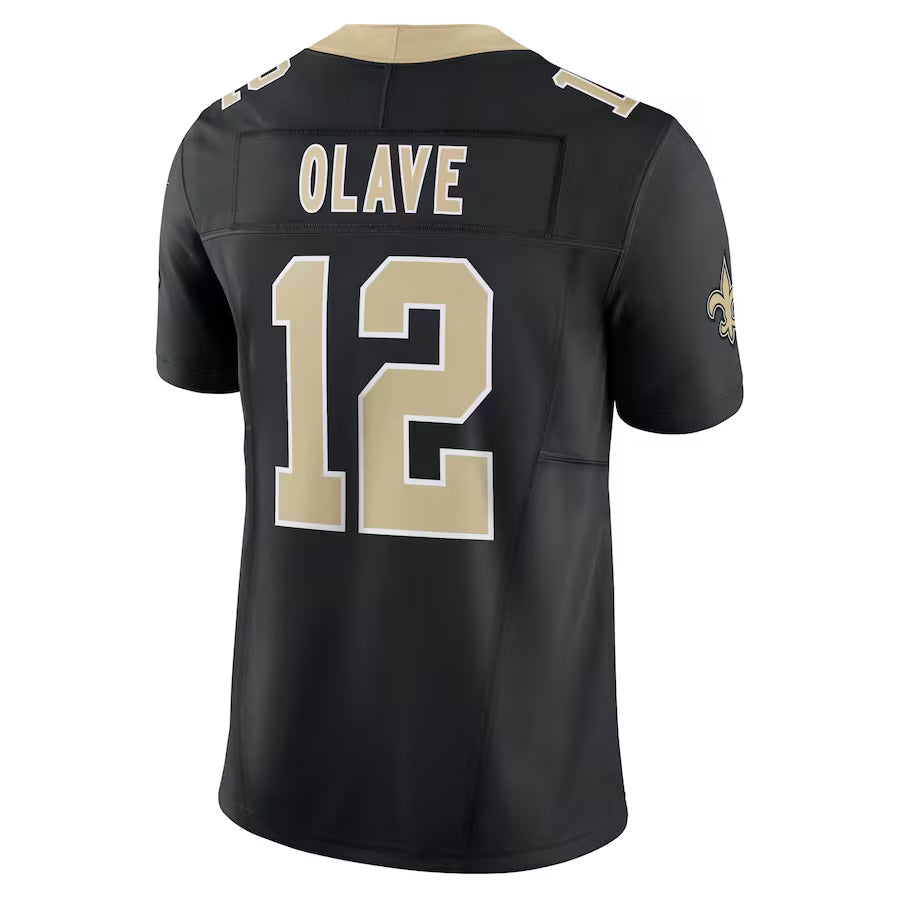Cooneas NO.Saints #12 Chris Olave Player Black Alternate Vapor F.U.S.E. Limited Stitched Jerseys