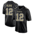 Cooneas NO.Saints #12 Chris Olave Player Black Carbon Fashion Home Game Stitched Jerseys