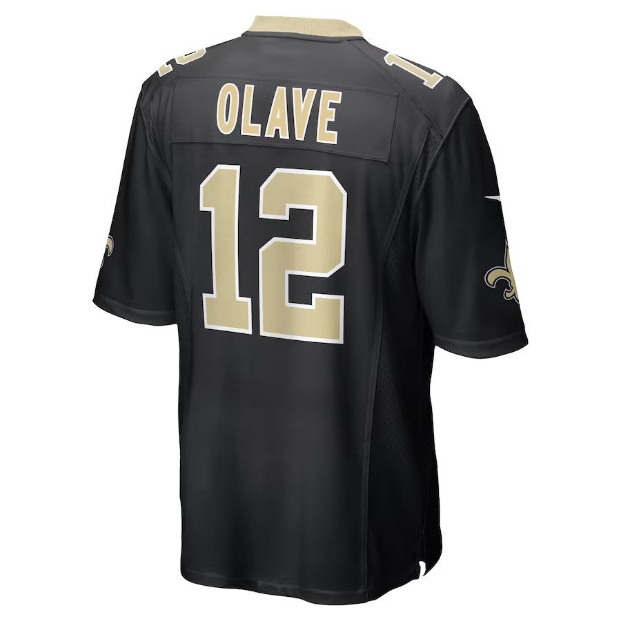 Cooneas NO.Saints #12 Chris Olave Player Black Home Game Stitched Jerseys