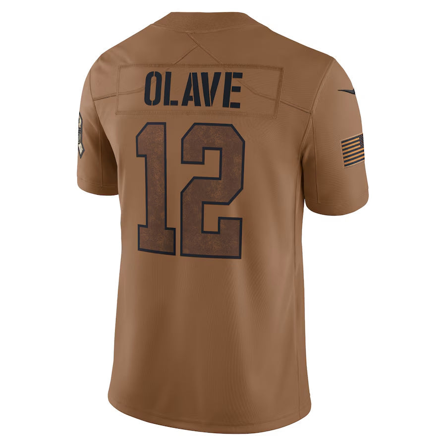 Cooneas NO.Saints #12 Chris Olave Player Brown Salute To Service Limited Stitched Jerseys