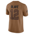 Cooneas NO.Saints #12 Chris Olave Player Brown Salute To Service Limited Stitched Jerseys