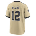 Cooneas NO.Saints #12 Chris Olave Player Gold Alternate Game Stitched Jerseys