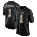 Cooneas NO.Saints #1 Kool-Aid McKinstry Player Black Carbon Fashion Home Game Stitched Jerseys