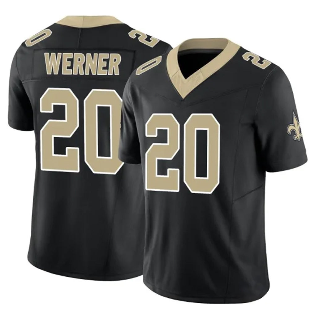 Cooneas NO.Saints #20 Pete Werner Player Black Limited Vapor F.U.S.E. Home Game Stitched Jerseys