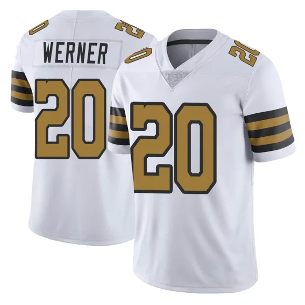Cooneas NO.Saints #20 Pete Werner Player White Limited Color Rush Home Game Stitched Jerseys