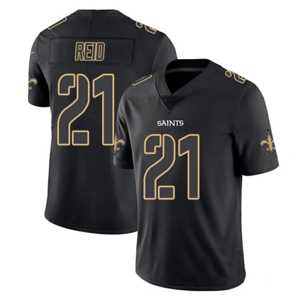 Cooneas NO.Saints #21 Justin Reid Player Black Impact Limited Home Game Stitched Jerseys