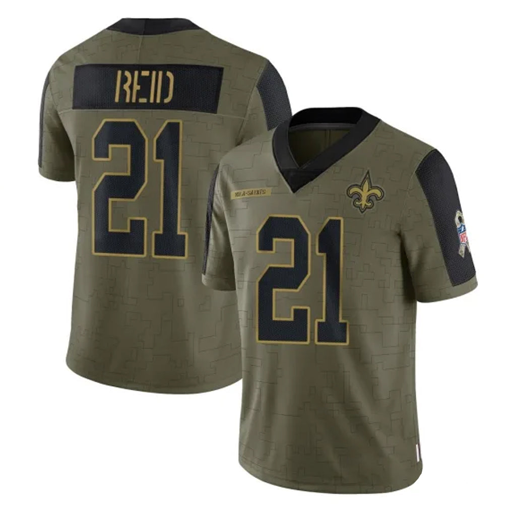 Cooneas NO.Saints #21 Justin Reid Player Olive Salute To Service Limited Game Stitched Jerseys