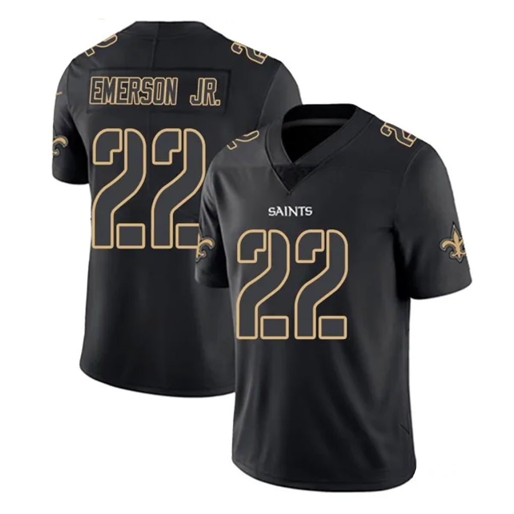 Cooneas NO.Saints #22 Martin Emerson Jr. Player Black Impact Limited Home Game Stitched Jerseys