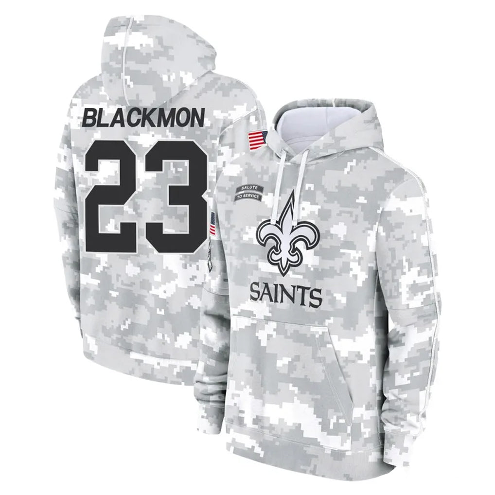 Cooneas NO.Saints #23 Julian Blackmon Player Arctic Camo Salute to Service Pullover Hoodies Limited Game Stitched Jerseys