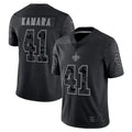Cooneas NO.Saints #41 Alvin Kamara Player Black RFLCTV Limited Stitched Jerseys