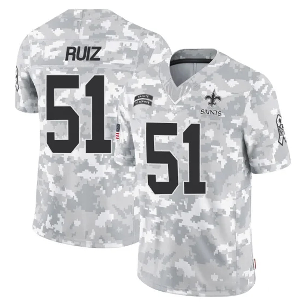 Cooneas NO.Saints #51 Cesar Ruiz Player Arctic Camo Salute To Service Limited Game Stitched Jerseys