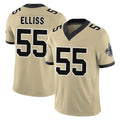 Cooneas NO.Saints #55 Kaden Elliss Player Gold Limited Vapor F.U.S.E. Home Game Stitched Jerseys