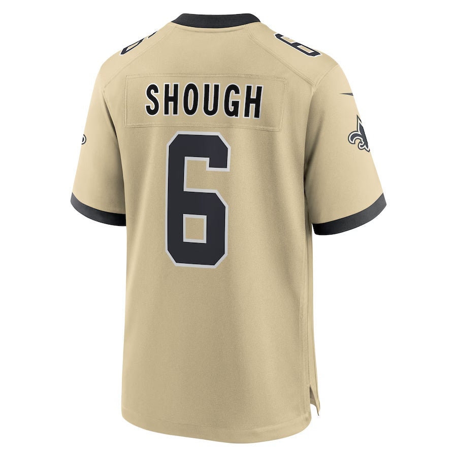 Cooneas NO.Saints #6 Tyler Shough Gold Alternate Game Player Stitched Jerseys