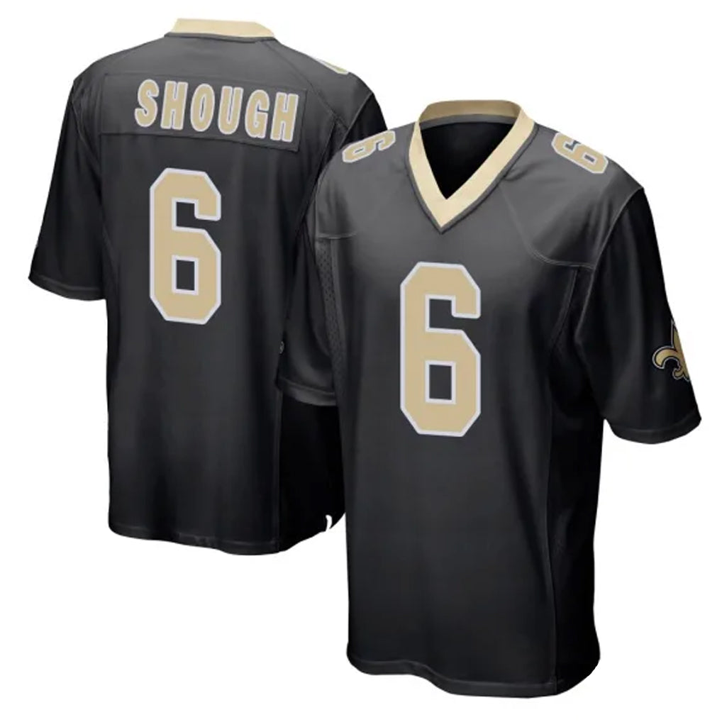 Cooneas NO.Saints #6 Tyler Shough Player Black Home Game Stitched Jerseys